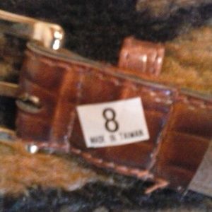 Accessories - WOMEN'S BROWN TEXTURED LEATHER BELT w/ GOLD BUCKLE Accessories - WOMEN'S BROWN TEXTURED LEATHER BELT w/ GOLD BUCKLE
